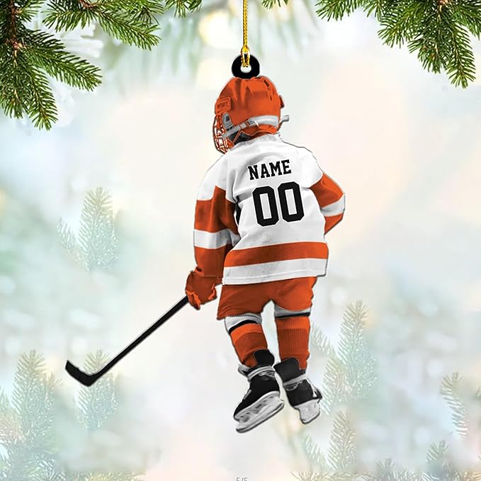 Personalized ice Hockey Ornament N29