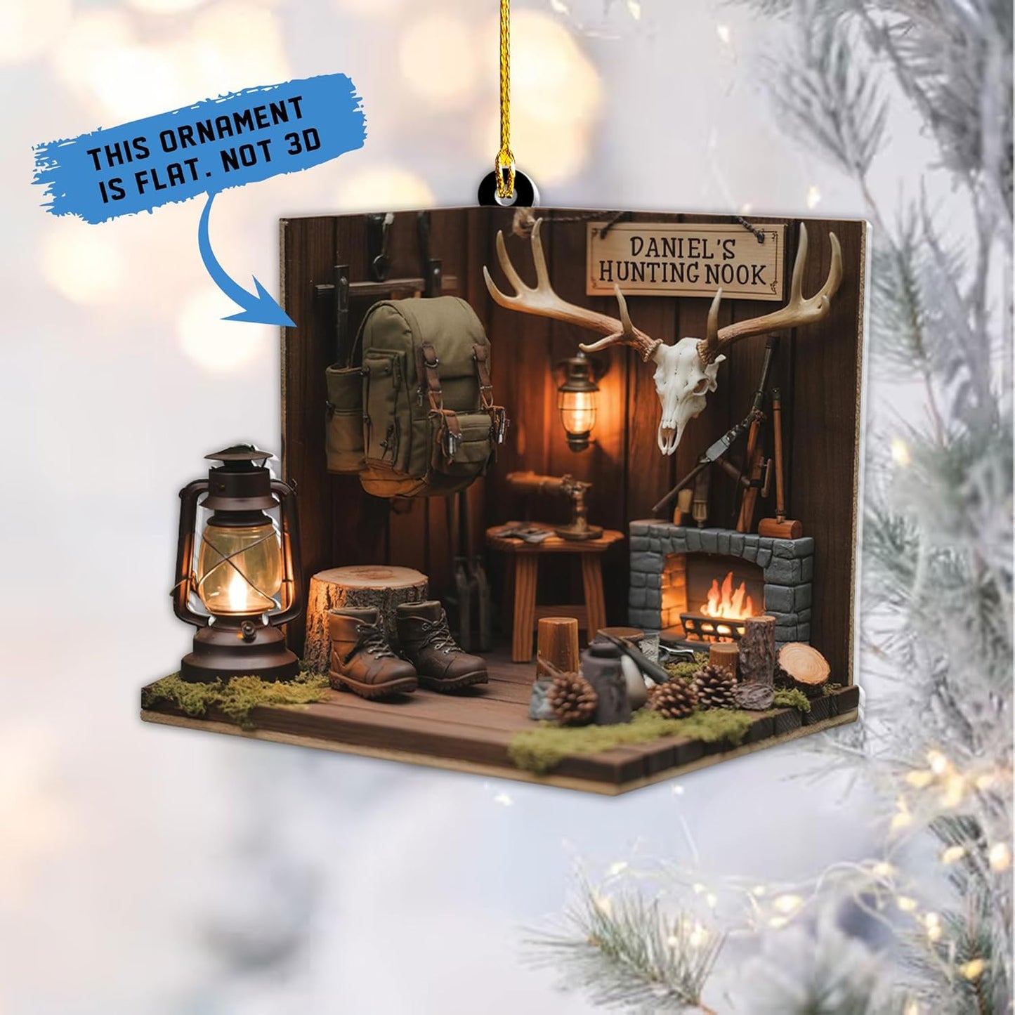 Personalized Hunting Ornament, Hunter Christmas Acrylic Ornament 2025 T07