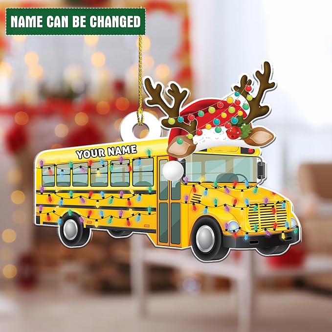 Customized School Bus Ornament - Bus Driver Christmas Gift L12