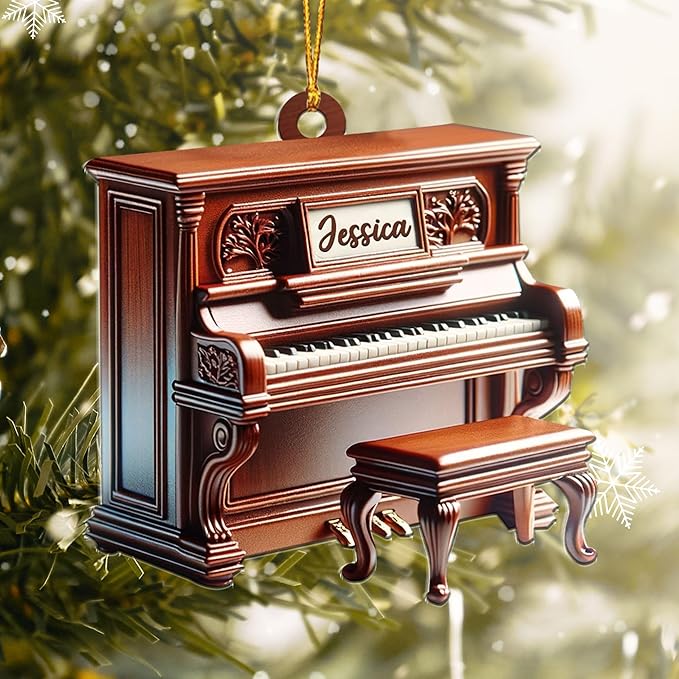 Customized Piano Ornament - Music Instrument Christmas Gift for Piano Lovers LL52