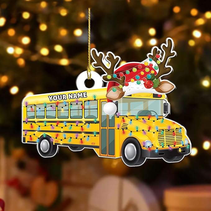 Customized School Bus Ornament - Bus Driver Christmas Gift L12