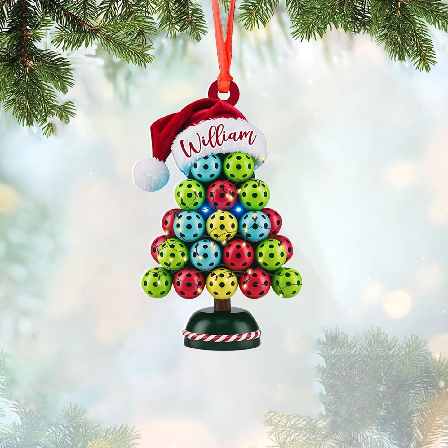 Custom Christmas Tree Pickleball Ornament – Pickleball Christmas Ornament