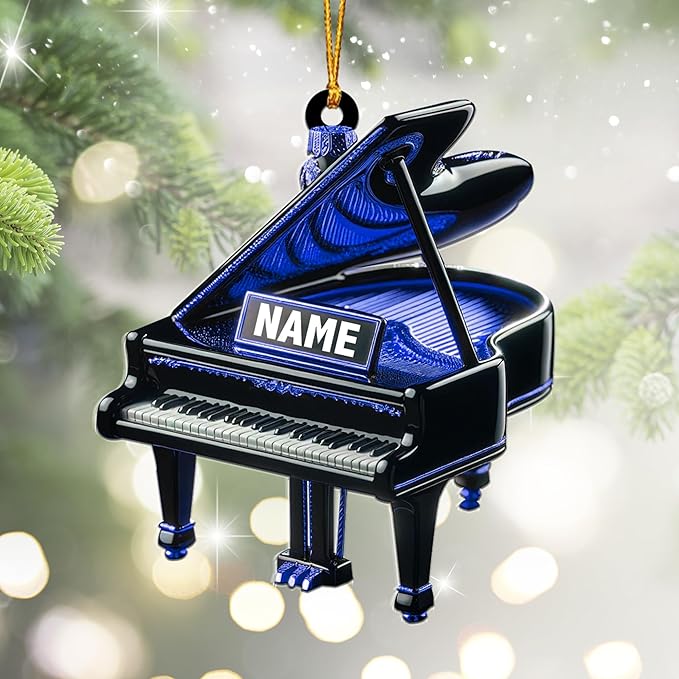 Customized Piano Ornament - Music Instrument Christmas Gift for Piano Lovers LL46