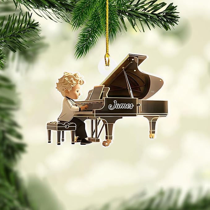 Customized Piano Ornament - Music Instrument Christmas Gift for Piano Lovers LL38