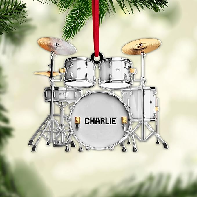 Custom Drum Set Ornament - Acrylic Christmas Gift for Drummers & Music Lovers LL11