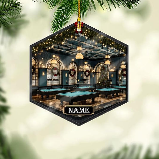 Personalized Billiards Ornament 2025, Billiards Christmas Ornaments N05