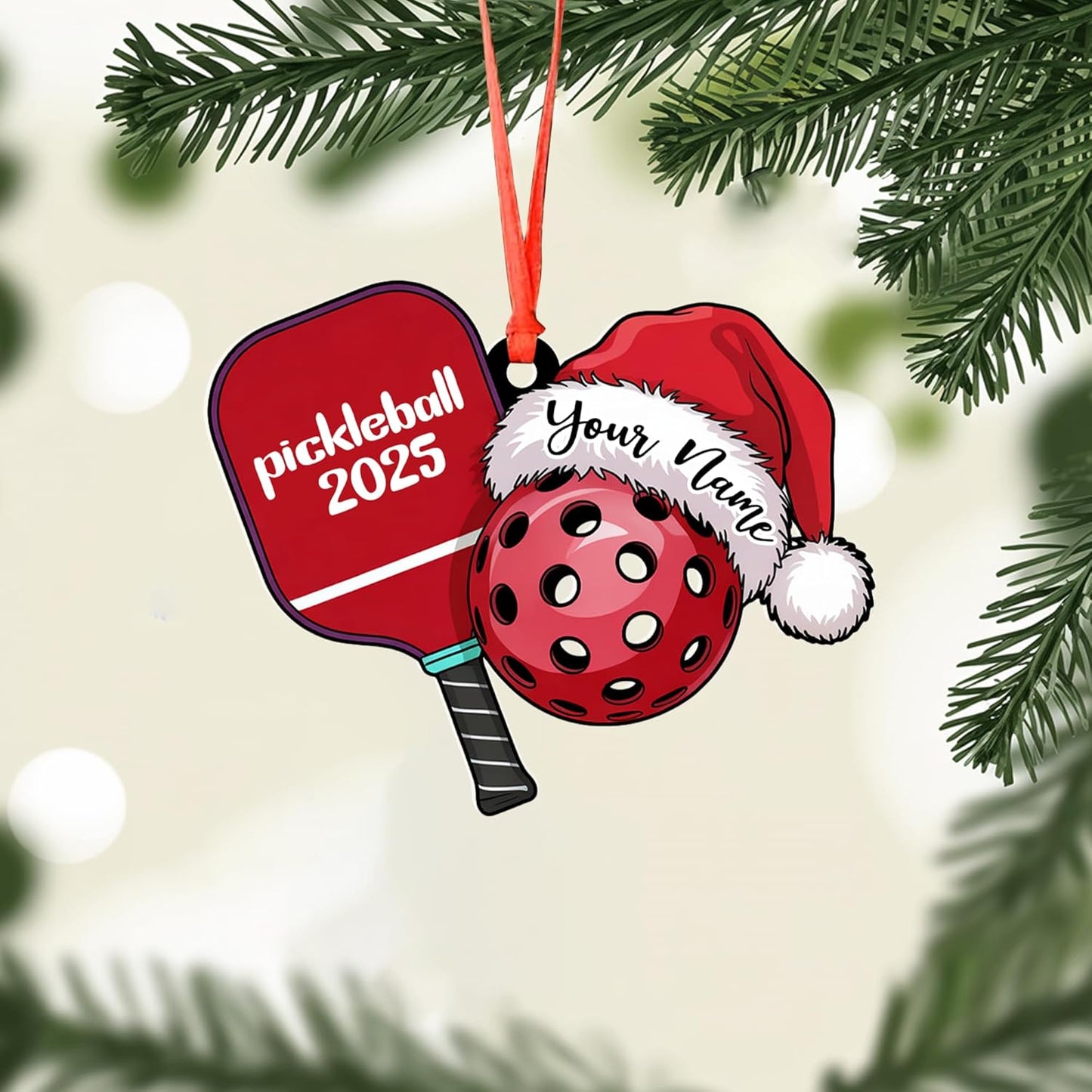 Personalized Pickleball Ornament – Custom Name & Year Paddle and Ball Christmas Ornament 7