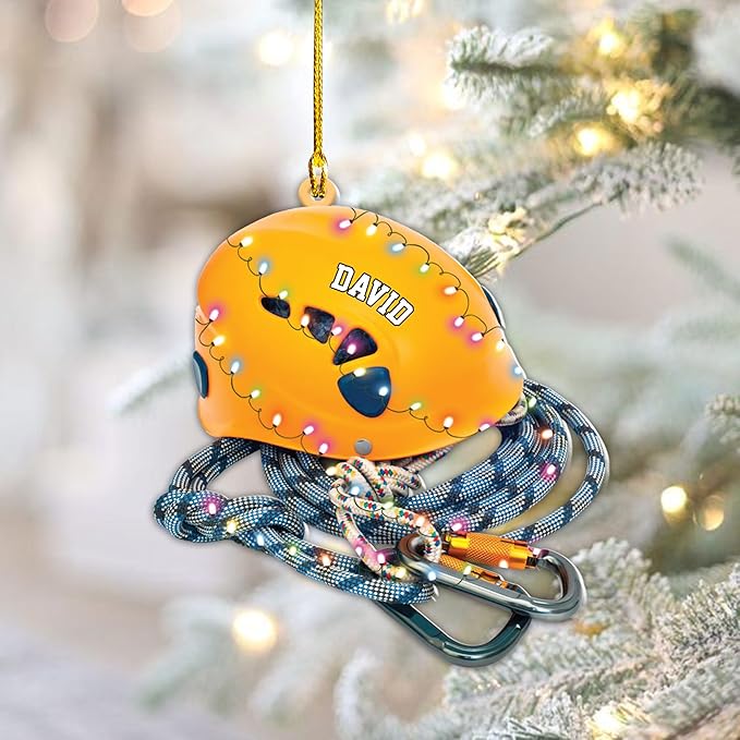 Custom Climbing Ornament - Custom Rock Climber Christmas Gift for Mountaineers LL11