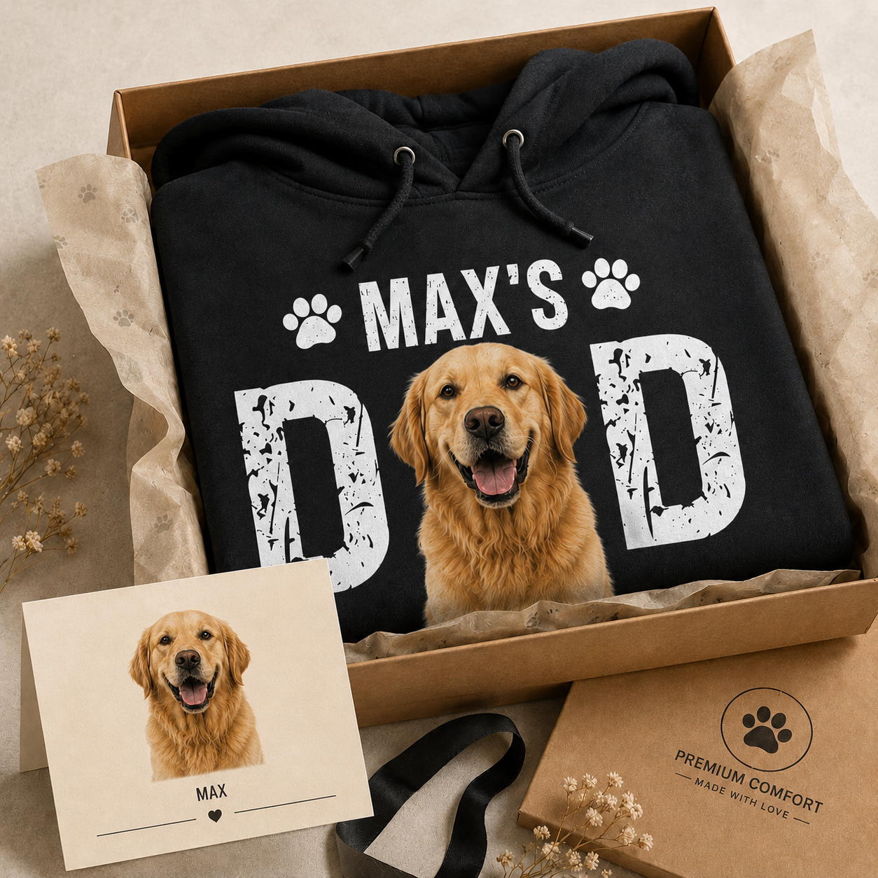 Personalized Dog Lover Hoodie Custom Pet Portrait Sweatshirt with Your Dog’s Photo THUC99