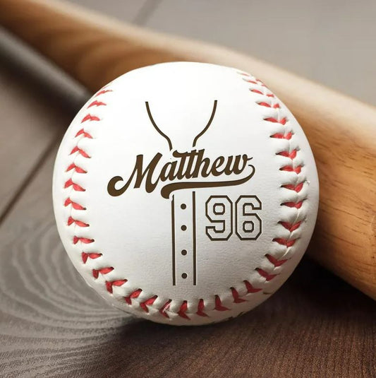 Personalized Engraved Baseball Name And Number  | Gift For Friend | Baseball Lover Gift