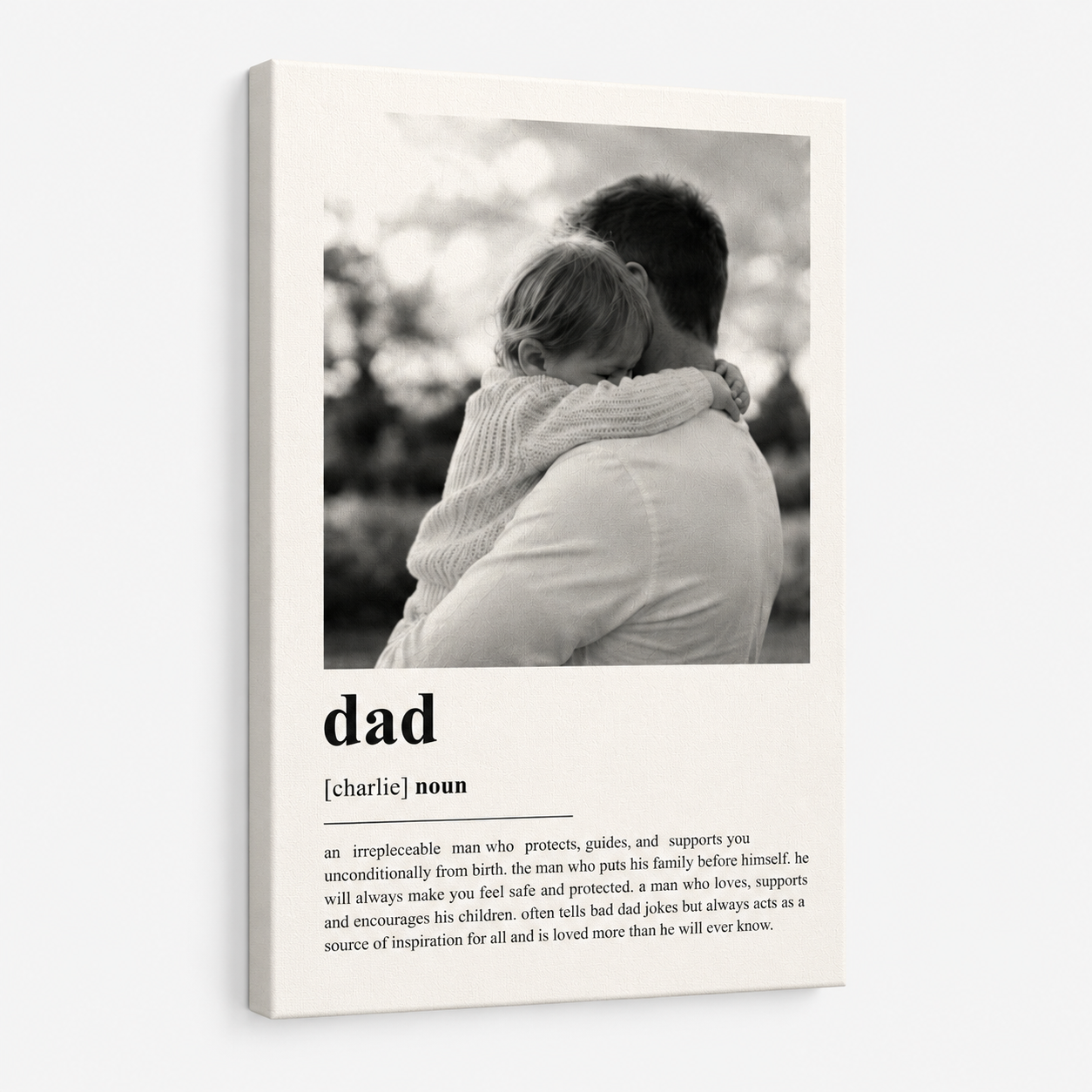 Custom Photo Big Dad Canvas Wall Art - Custom Gift For Dad TOM99