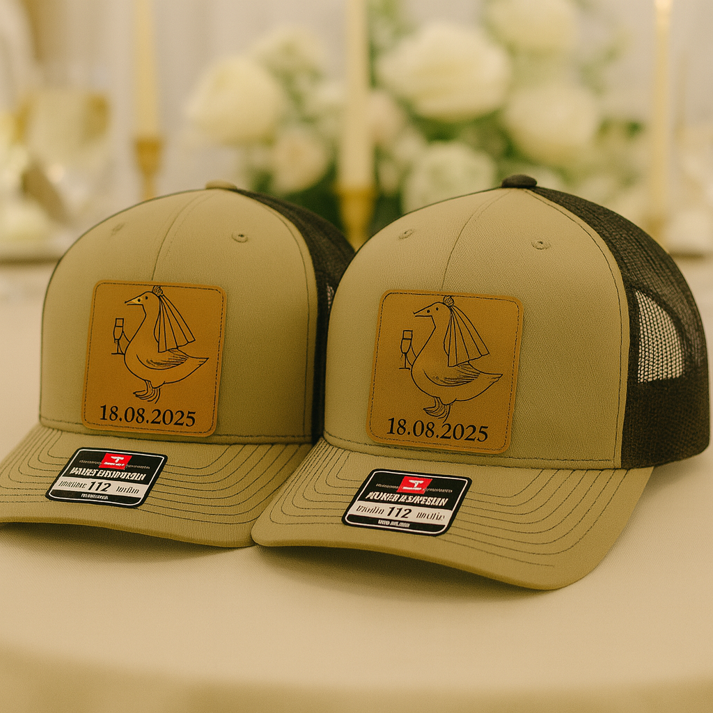 Custom Wedding Trucker Hat – Custom Bride Goose Cap with Wedding Date, Funny Personalized Bachelorette Gift VHA163