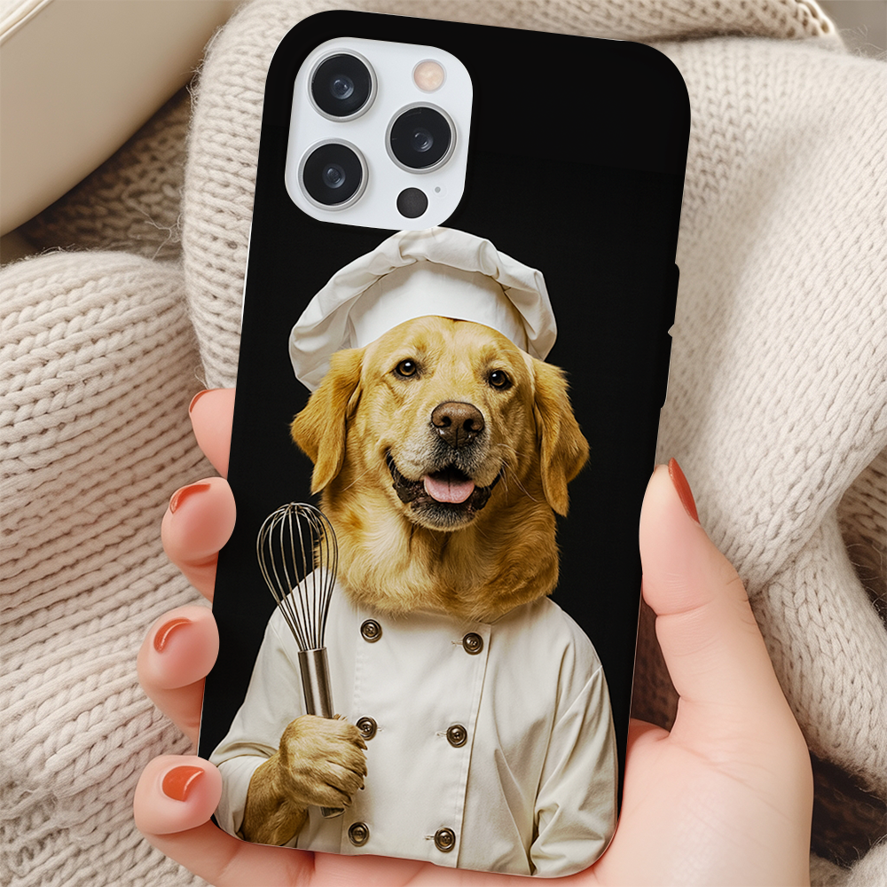 Custom Photo Dog Chef Phone Case _ Gift For Dog Lovers