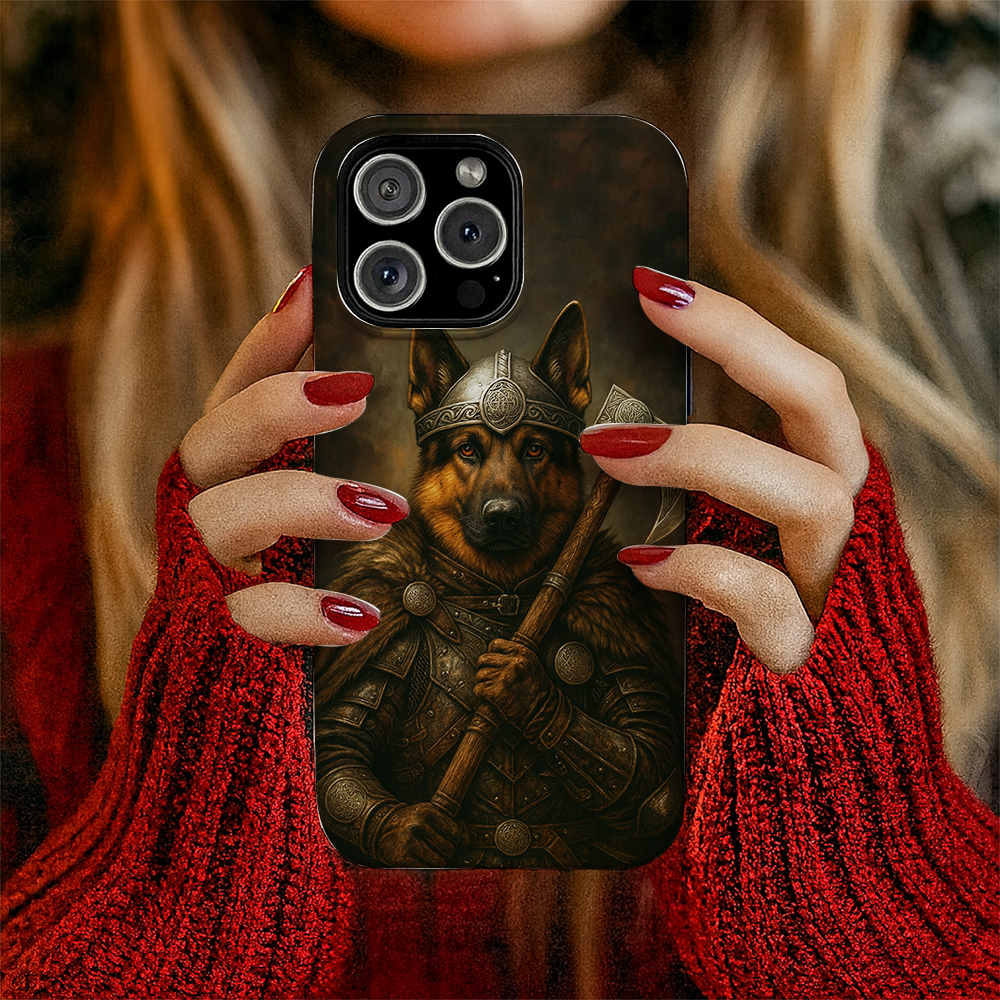 Custom Dog Photo Viking Warrior Phone Case _ Gift For Dog