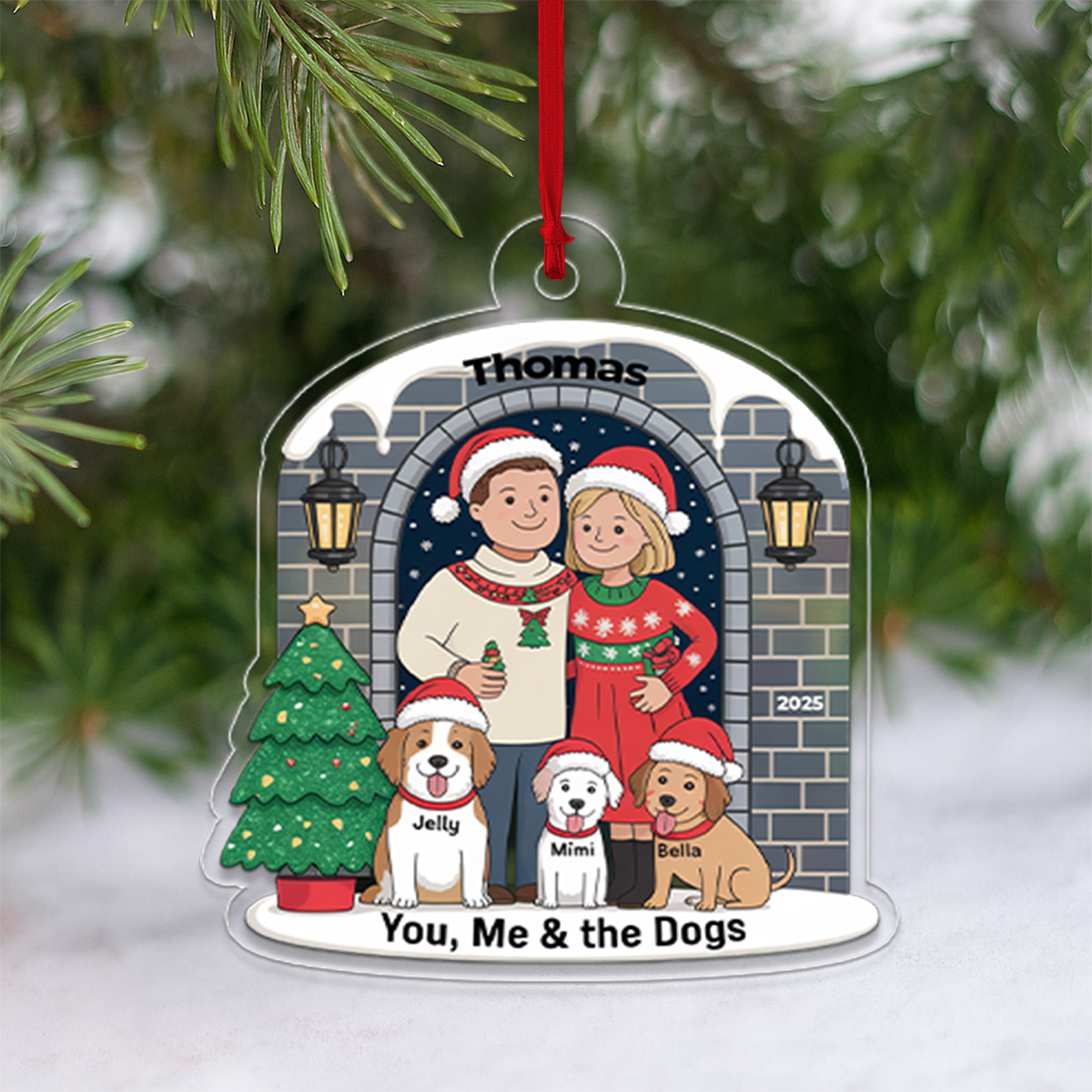 Personalized Farmhouse Couple Christmas Ornament