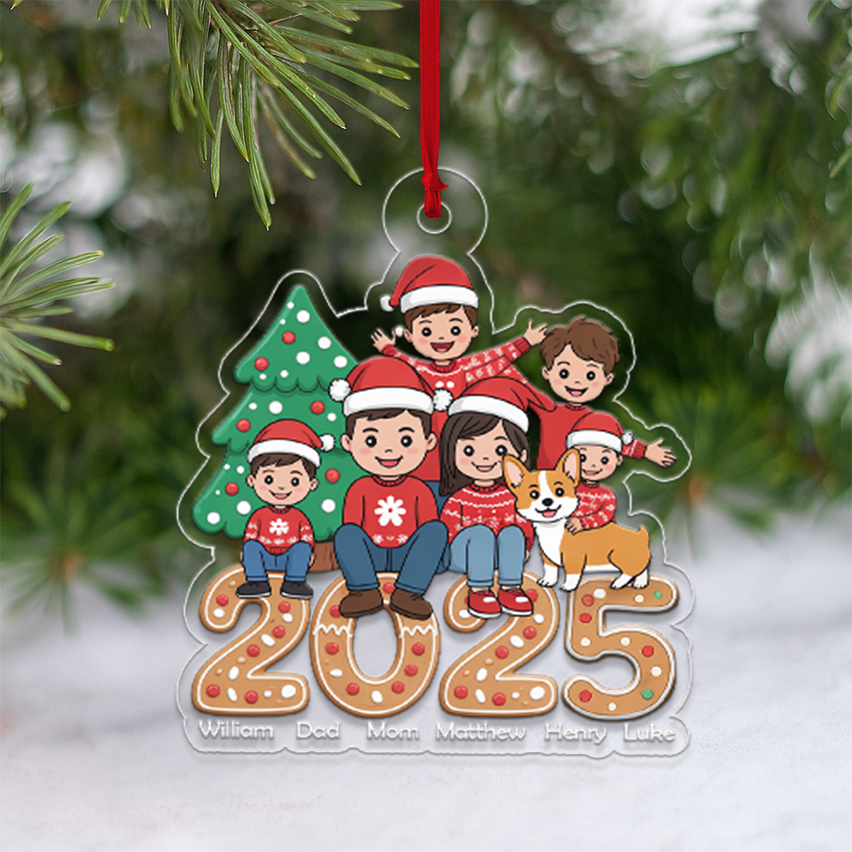 Making Memories Christmas Time - Family Personalized Custom Ornament2
