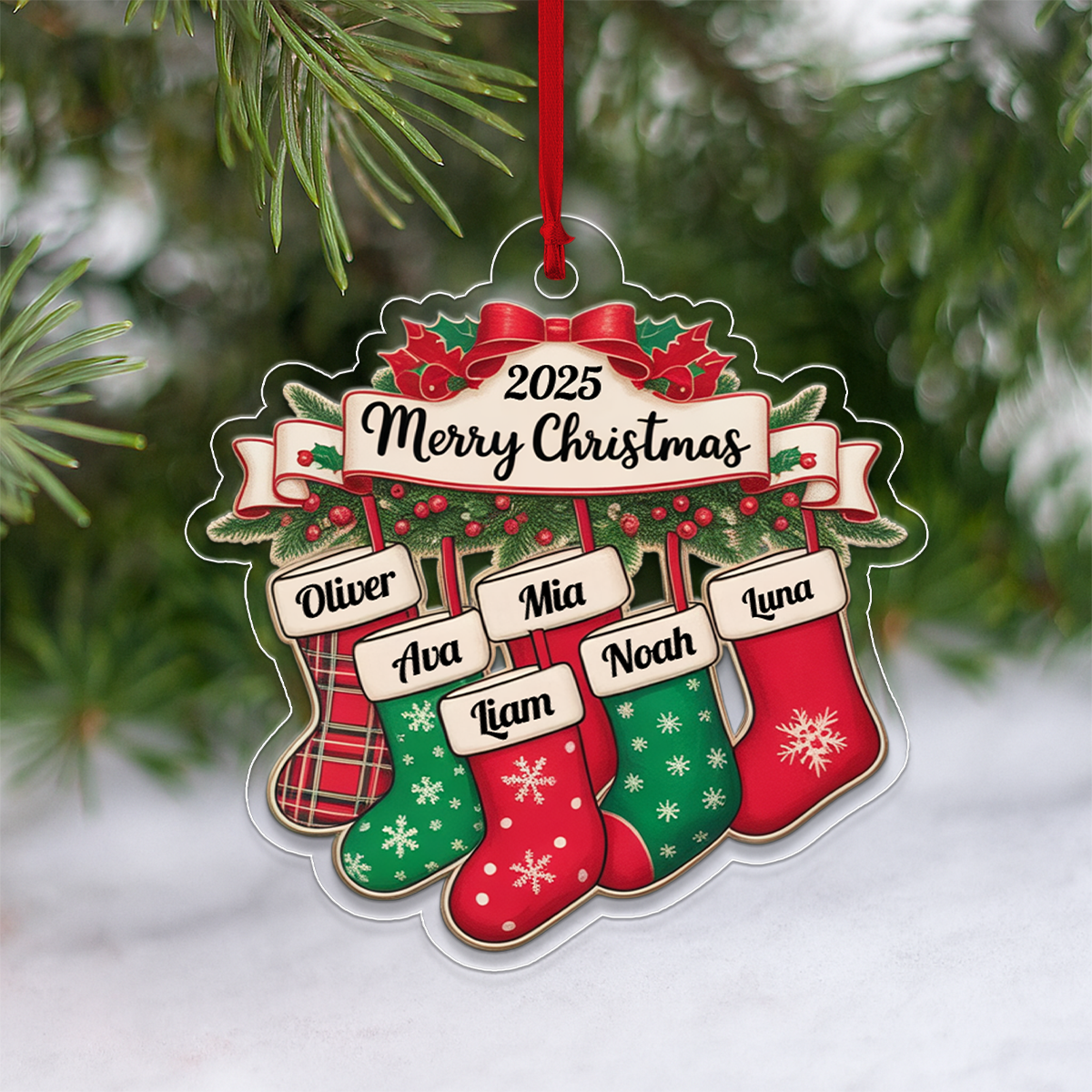 Custom Name Family Xmas Socks