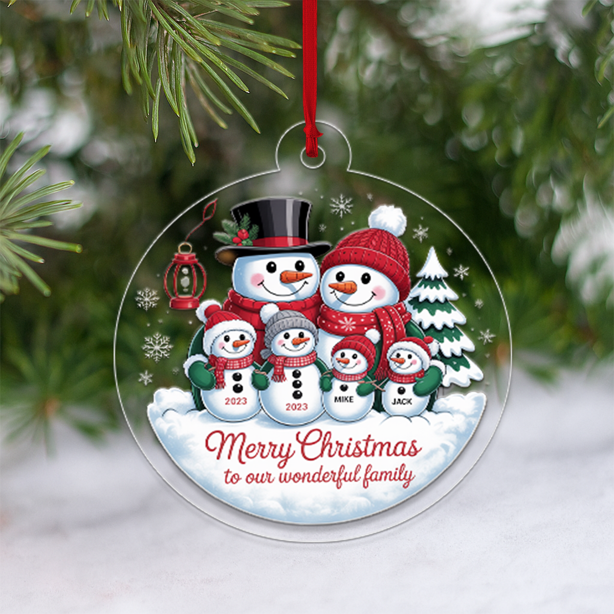Custom Snowman Xmas Ornament2