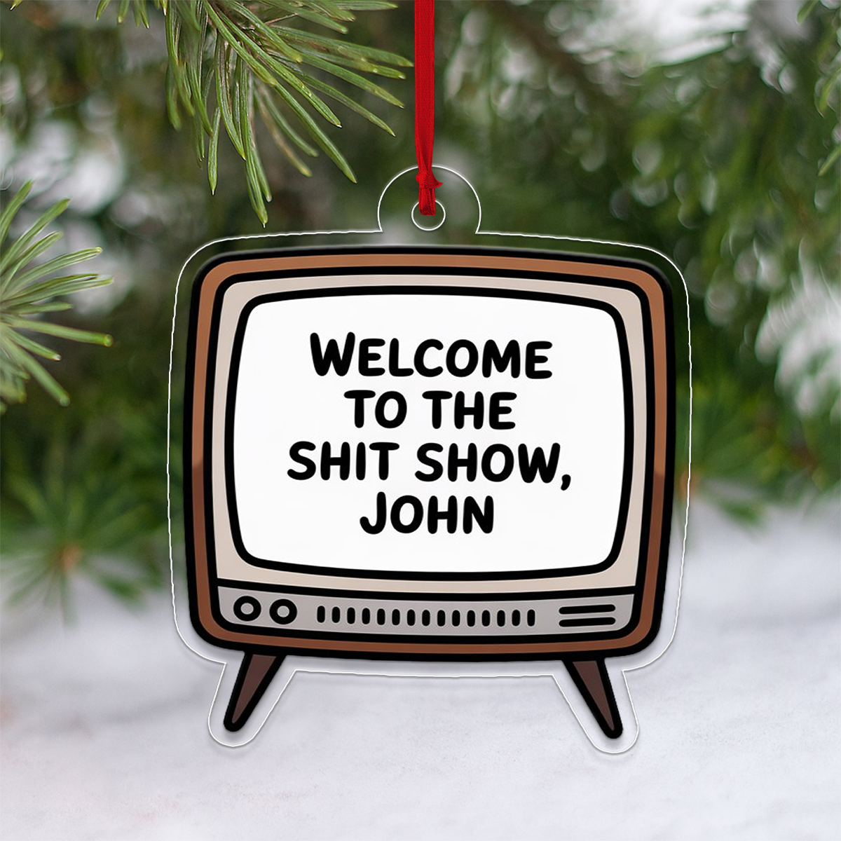 Personalized Welcome To Shjt Show Ornament, Custom Funny Christmas Ornament, Adult Humor Ornament, Gag Gift for Friend, Holiday Decoration