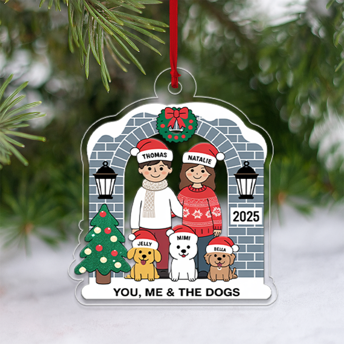 Personalized Farmhouse Couple Christmas Ornament4