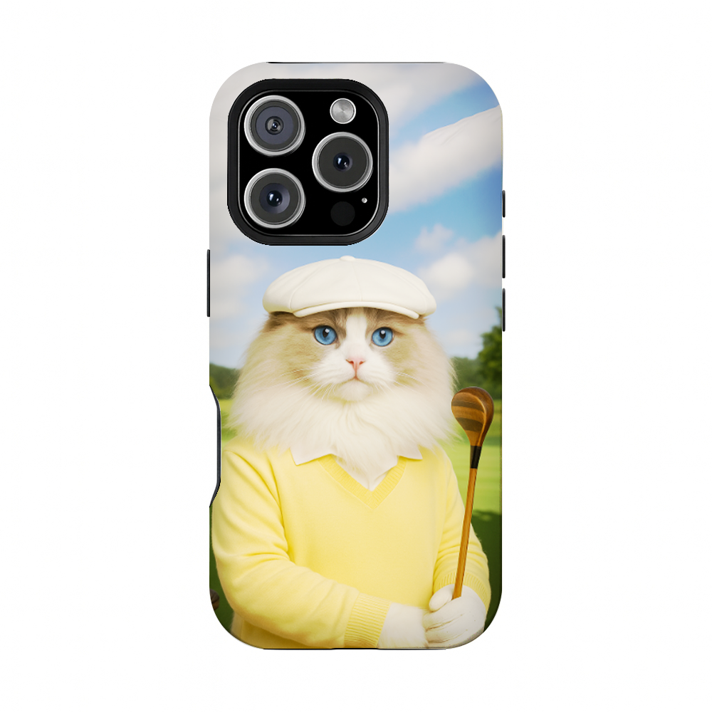 Custom Photo Golfer Cat Phone Case Gift For Cat Lovers