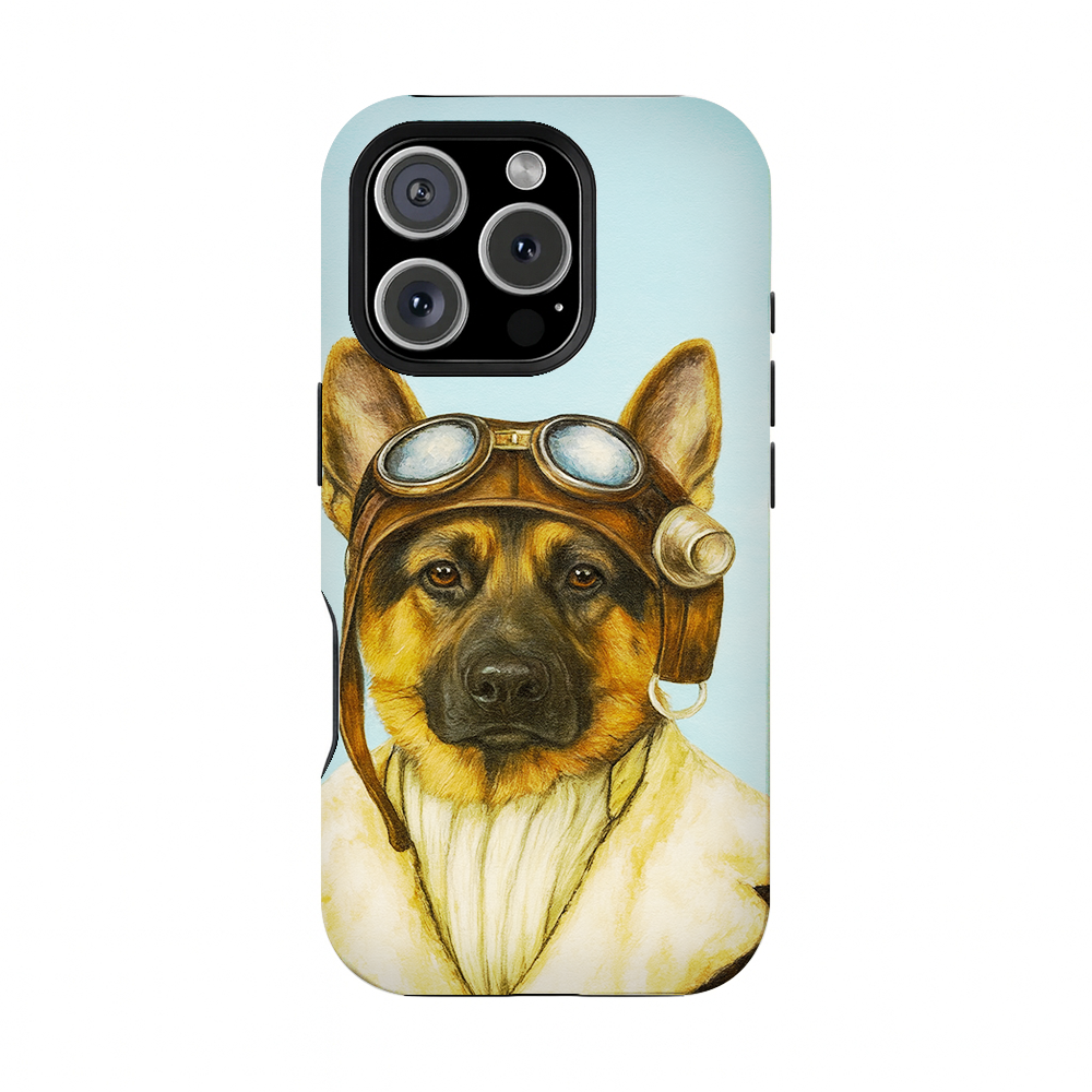 Custom Photo Portrait Pilot Phone Case Gift For Dog Lovers