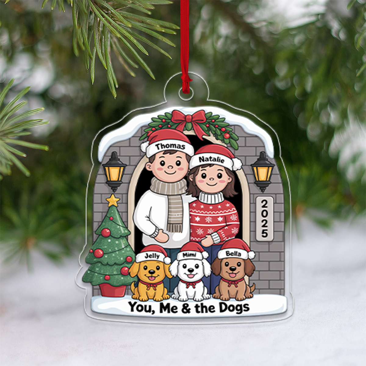 Personalized Farmhouse Couple Christmas Ornament5