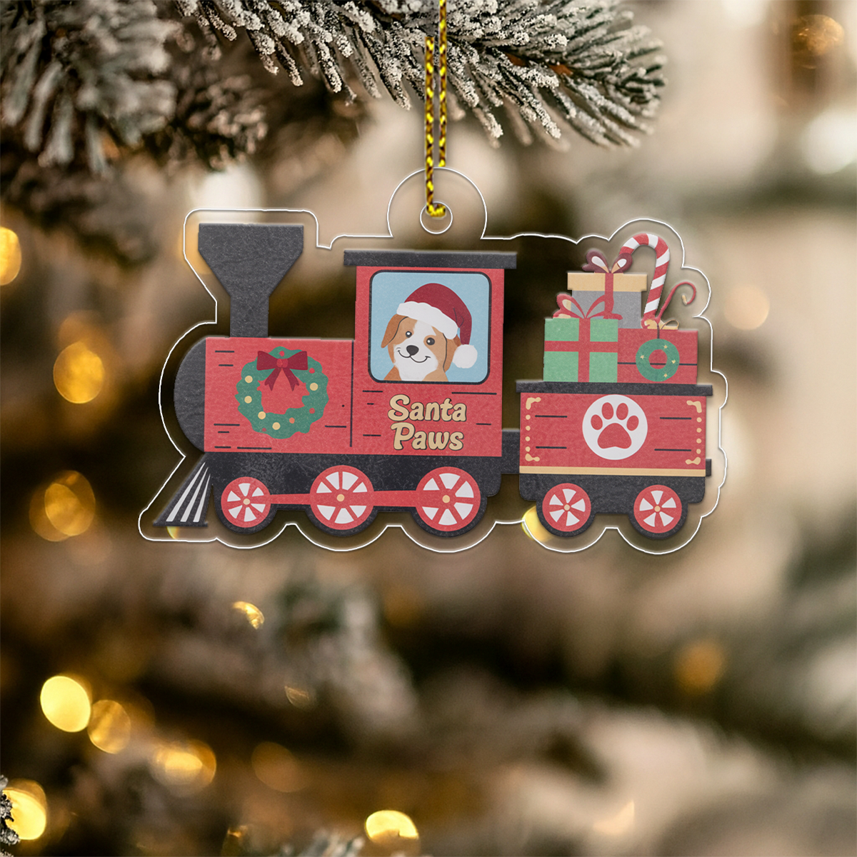 Acrylic ornament xmas train