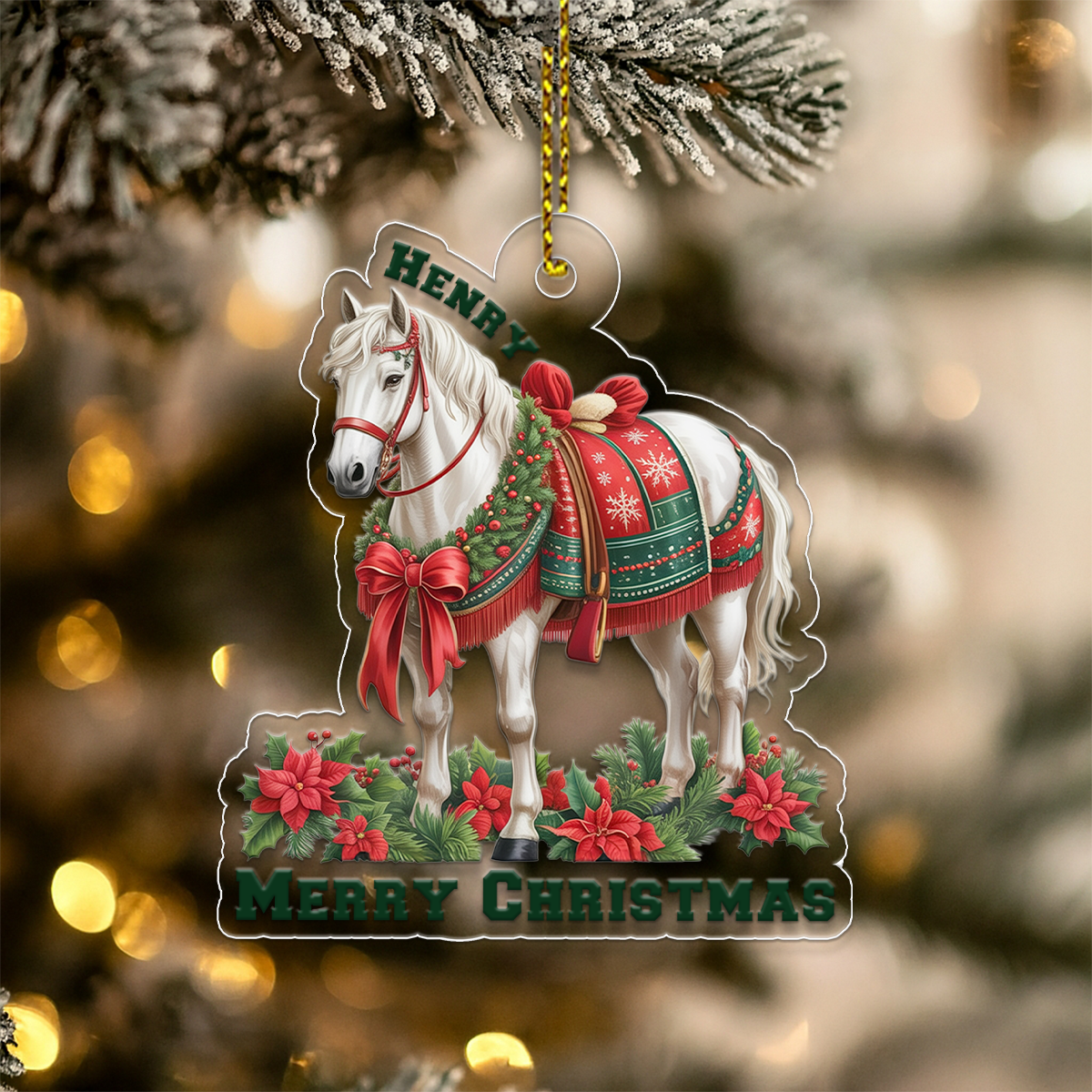 Custom Name White Horse For Farmer, Cowboy