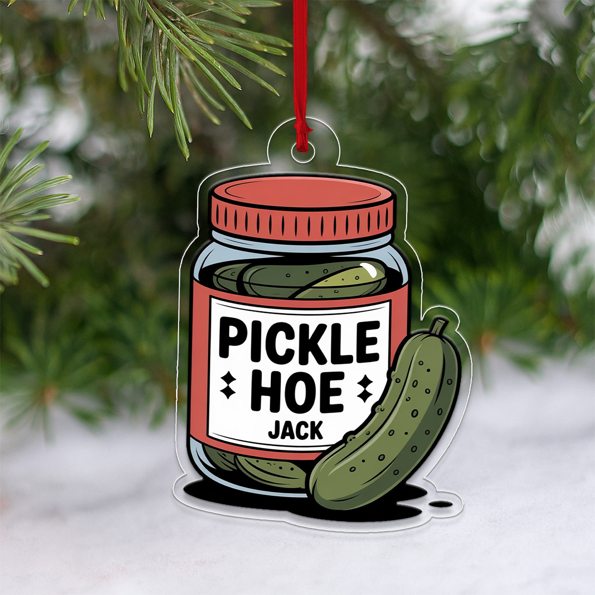 Personalized Pickle Hoe Ornament2