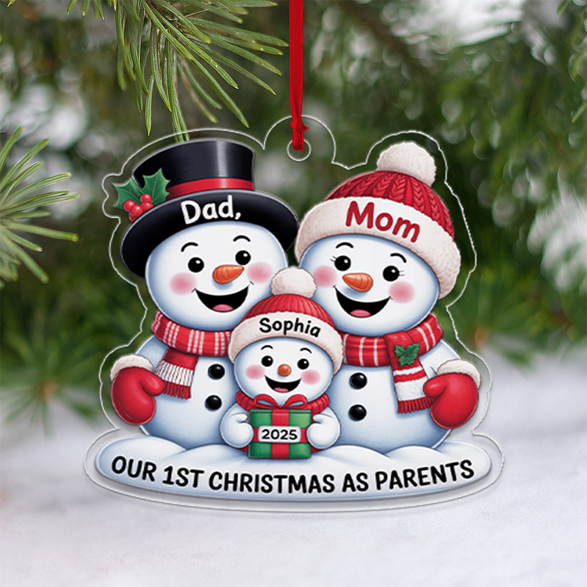 Our 1st Christmas As Parents Snowmen Ornament