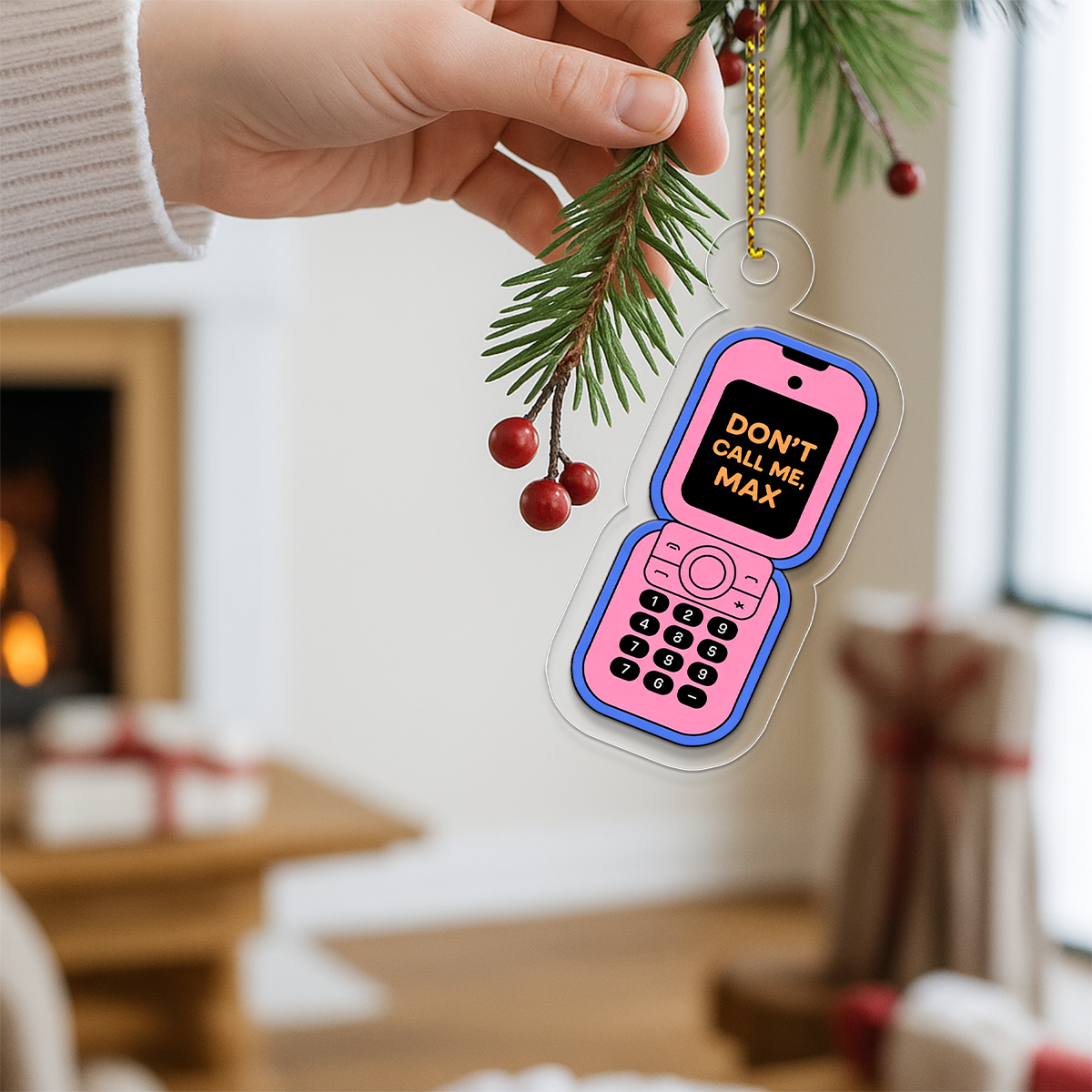 Personalized Don't Call Me Phone Ornament, Custom Funny Tech Christmas Ornament, Gift For Friends, Holiday Decoration