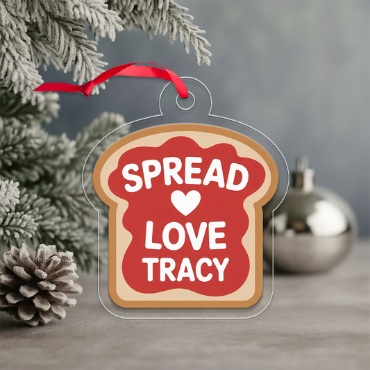 Personalized Spread Love Ornament, Custom Christmas Ornament, Romantic Holiday Decoration, Gift for Couple, Love Keepsake