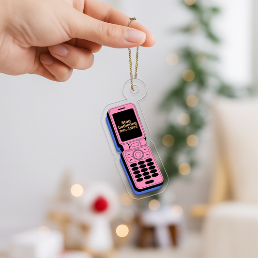 Personalized Stop Bothering Acrylic Ornament, Custom Funny Tech Christmas Ornament, Gift For Friends, Holiday Decoration