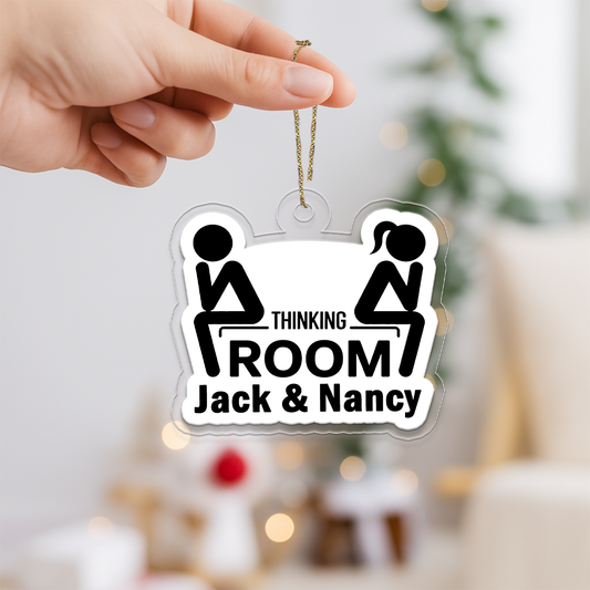 Personalized WC Toilet Thinking Room Ornament, Custom Funny Bathroom Christmas Ornament, Adult Humor Ornament, Holiday Decoration