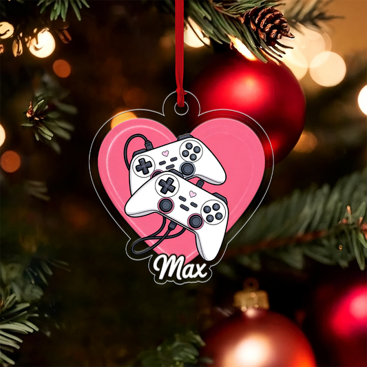 Personalized Video Game Lover Ornament, Custom Christmas Ornament for Gamer, Funny Gaming Gift, Custom Gaming Gift for Him Her