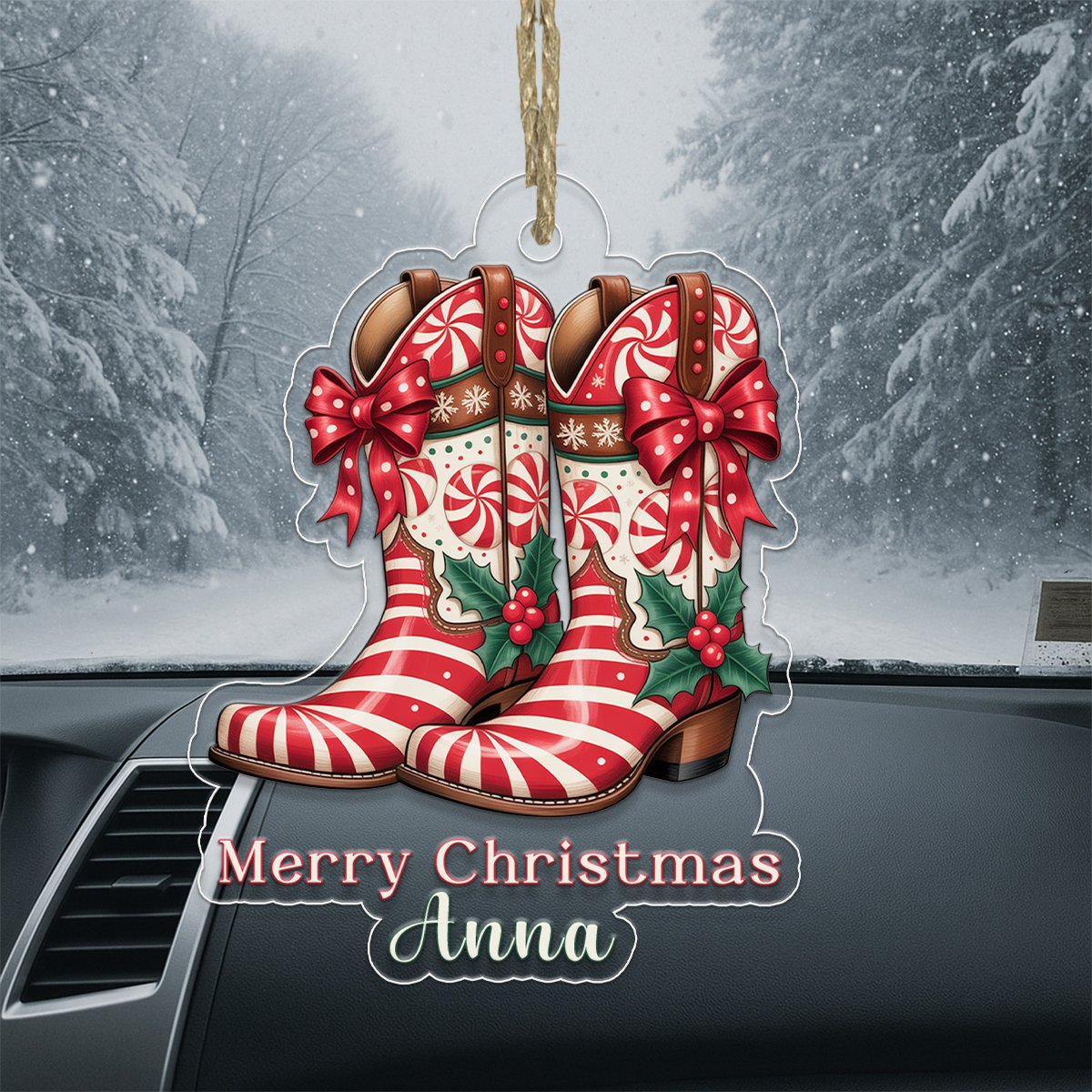 Custom Name Cowboy Merry Christmas