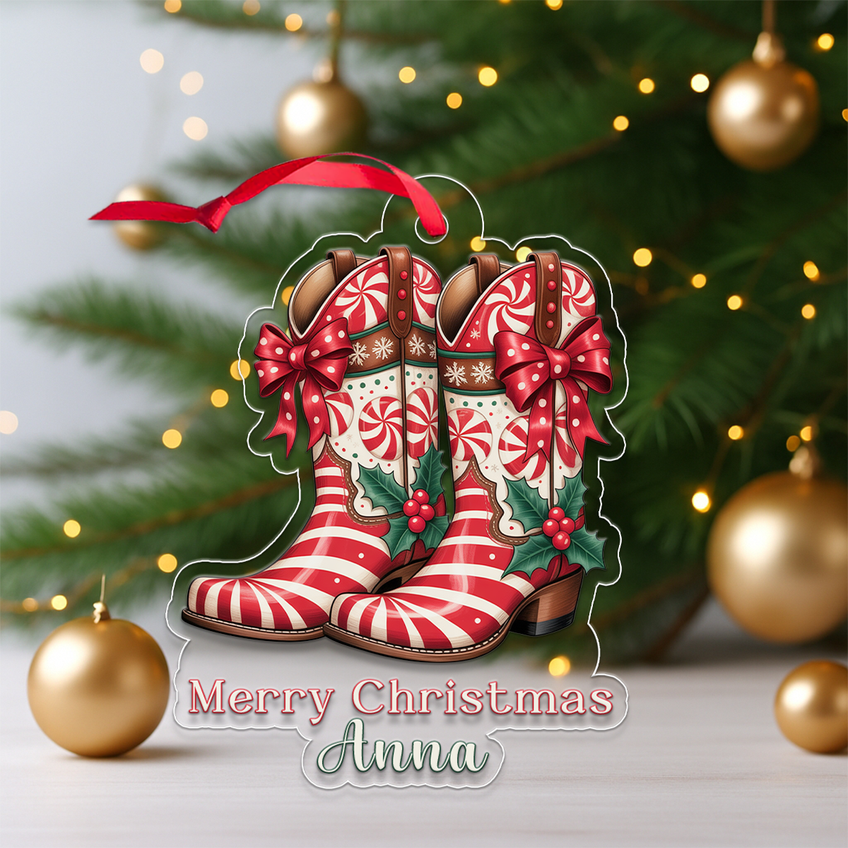 Custom Name Cowboy Merry Christmas