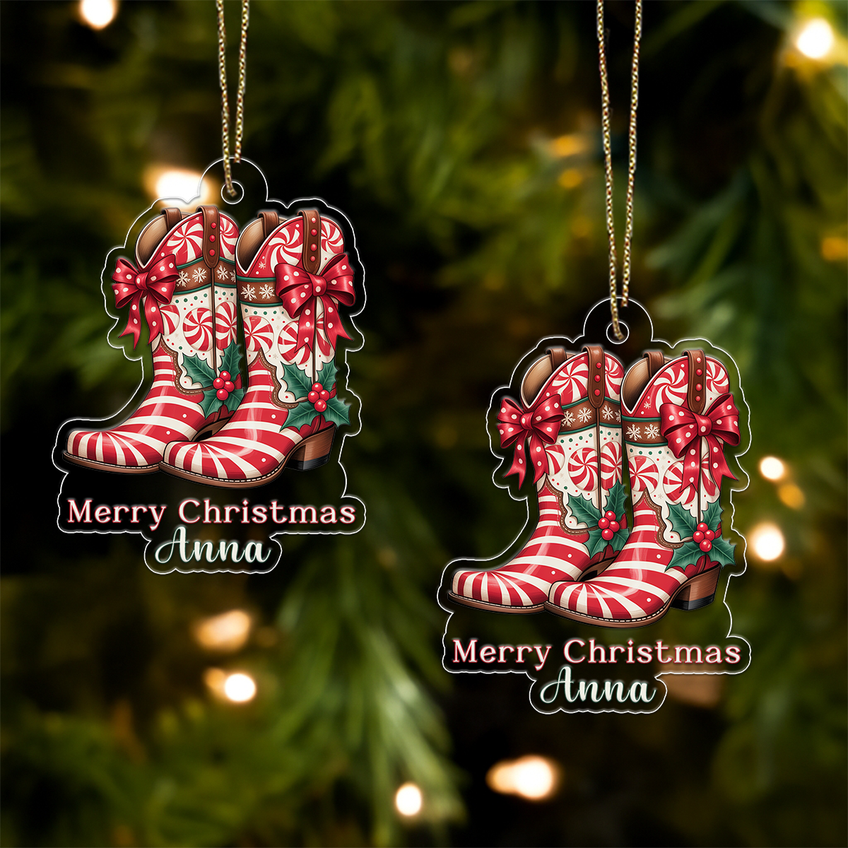 Custom Name Cowboy Merry Christmas