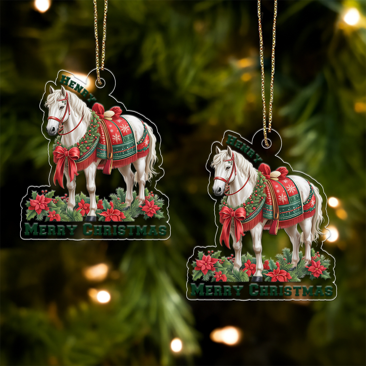 Custom Name White Horse For Farmer, Cowboy