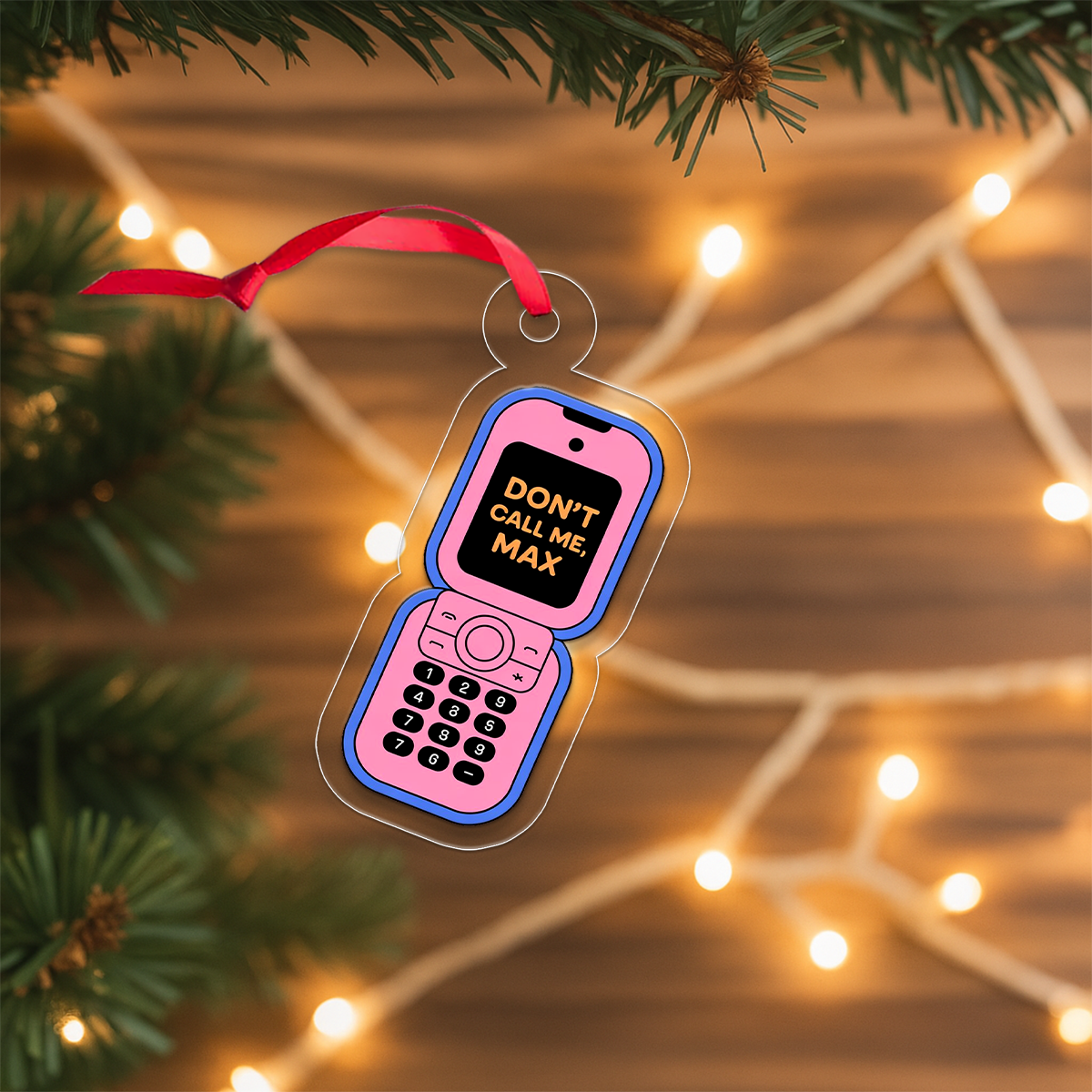 Personalized Don't Call Me Phone Ornament, Custom Funny Tech Christmas Ornament, Gift For Friends, Holiday Decoration