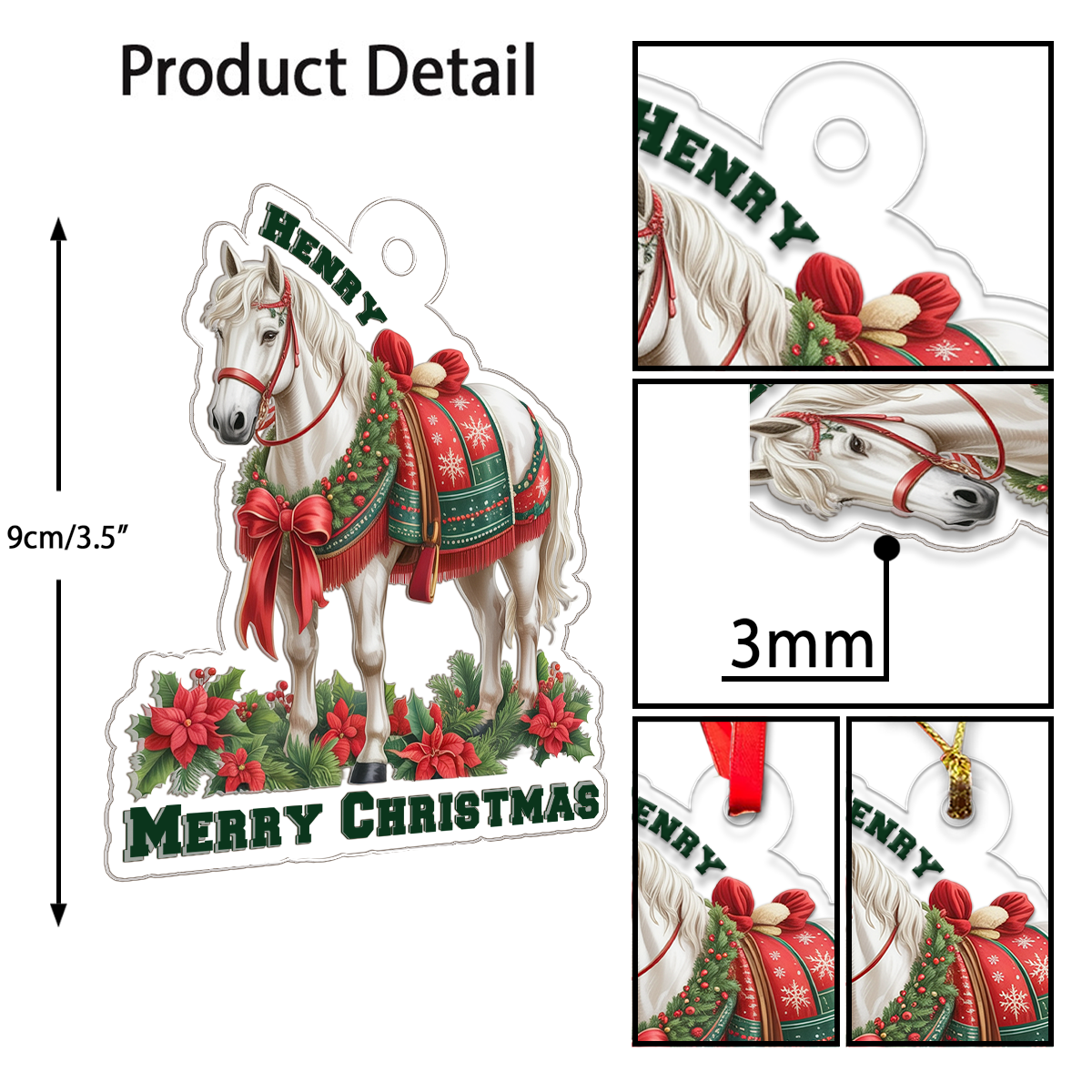 Custom Name White Horse For Farmer, Cowboy