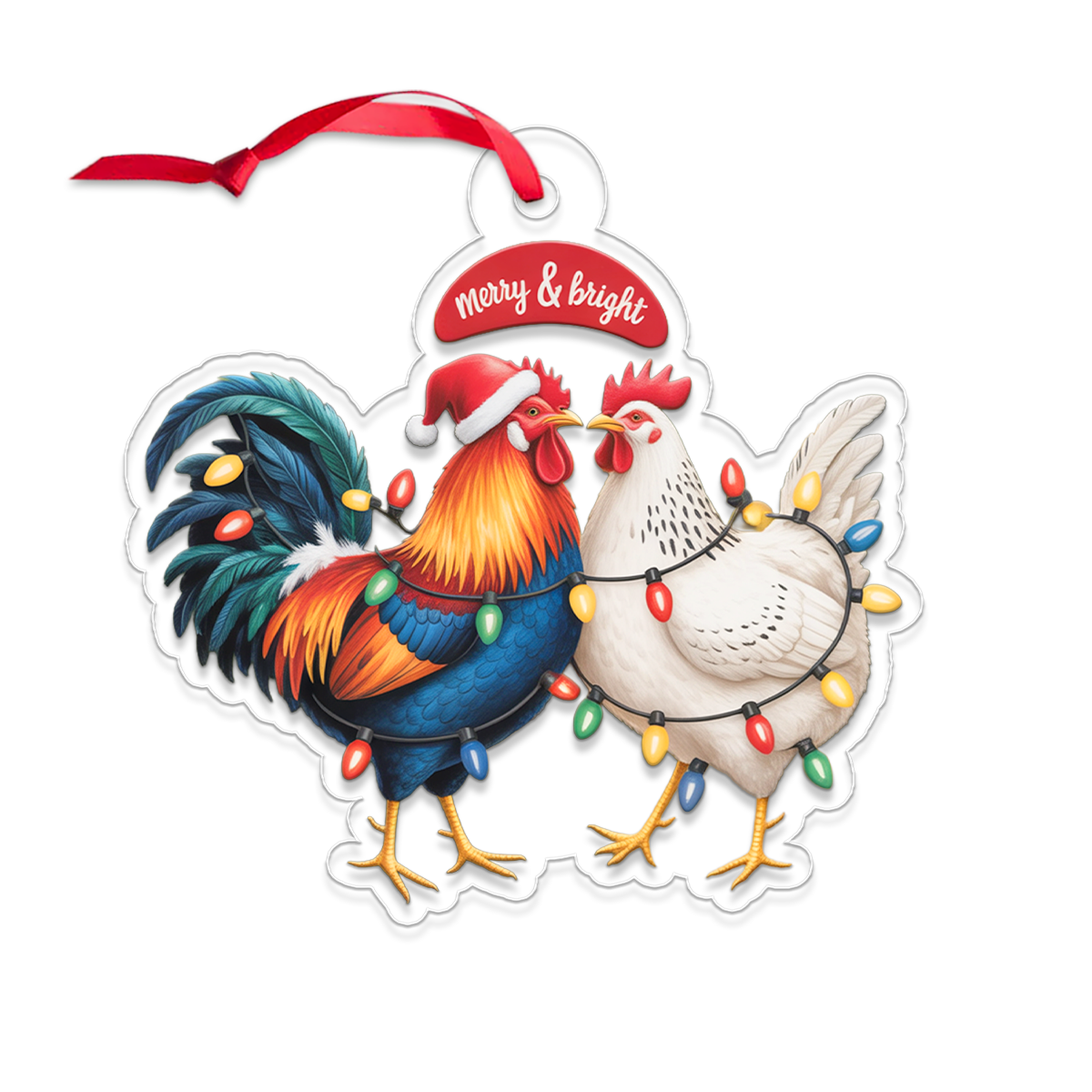 Customized Chicken Christmas Ornament for Farmer