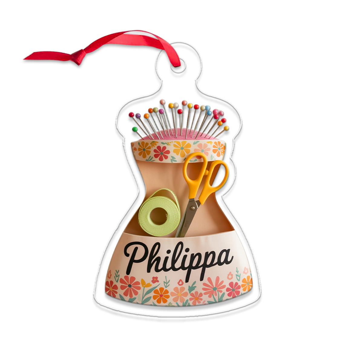 I Love To Sew - Personalized Acrylic Christmas Ornament