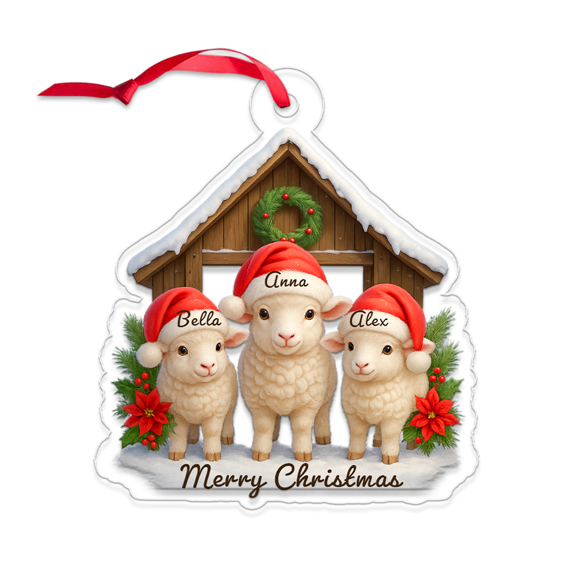 Custom Name Farmer Sheep Xmas