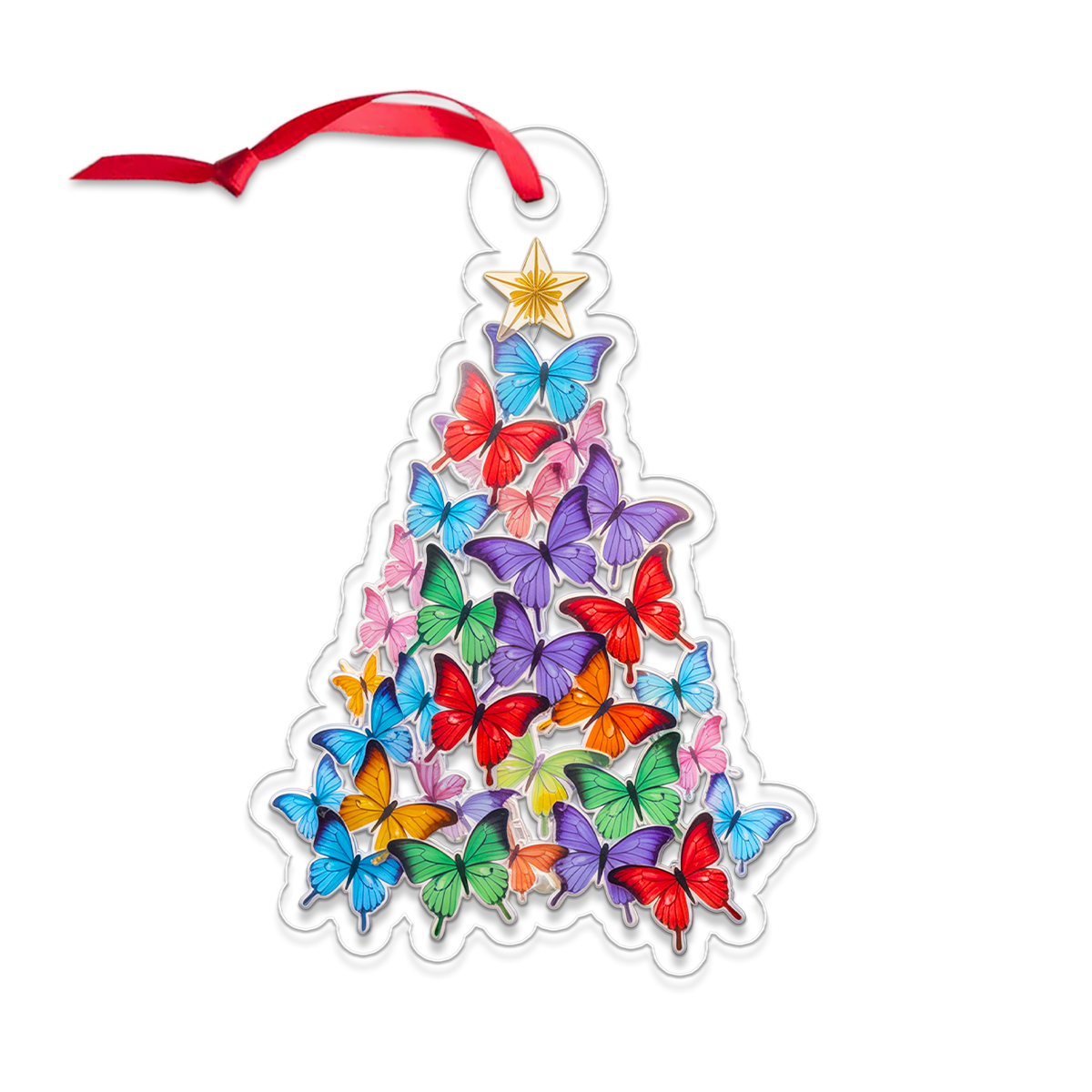 Colorful Butterfly Christmas Ornament
