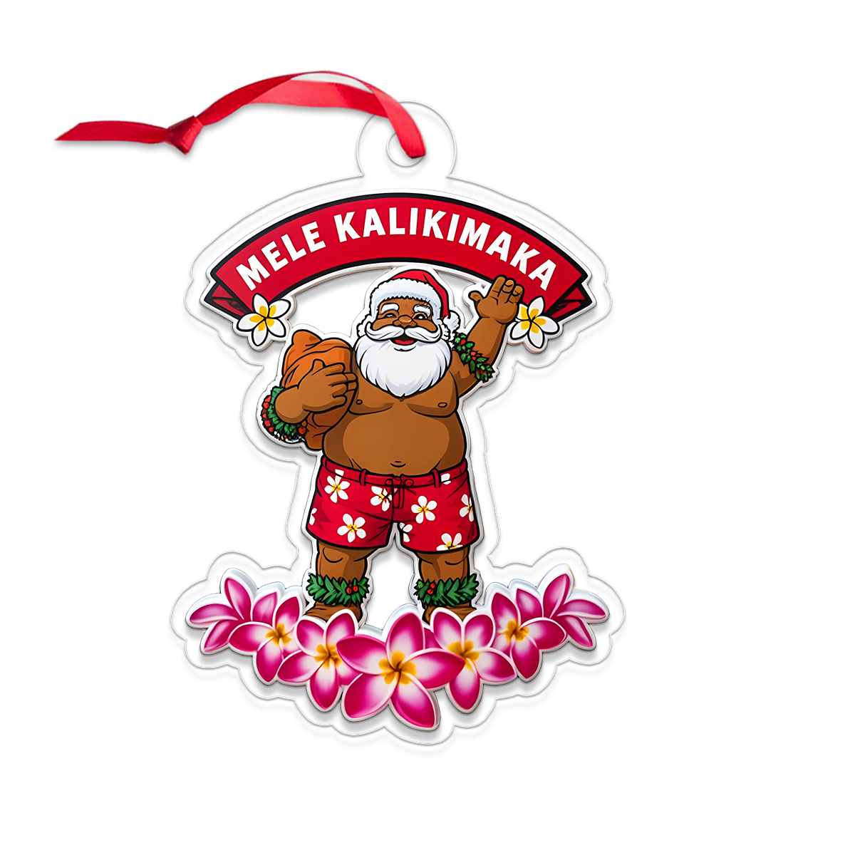 Hawaii Aloha Santa Christmas Plumeria
