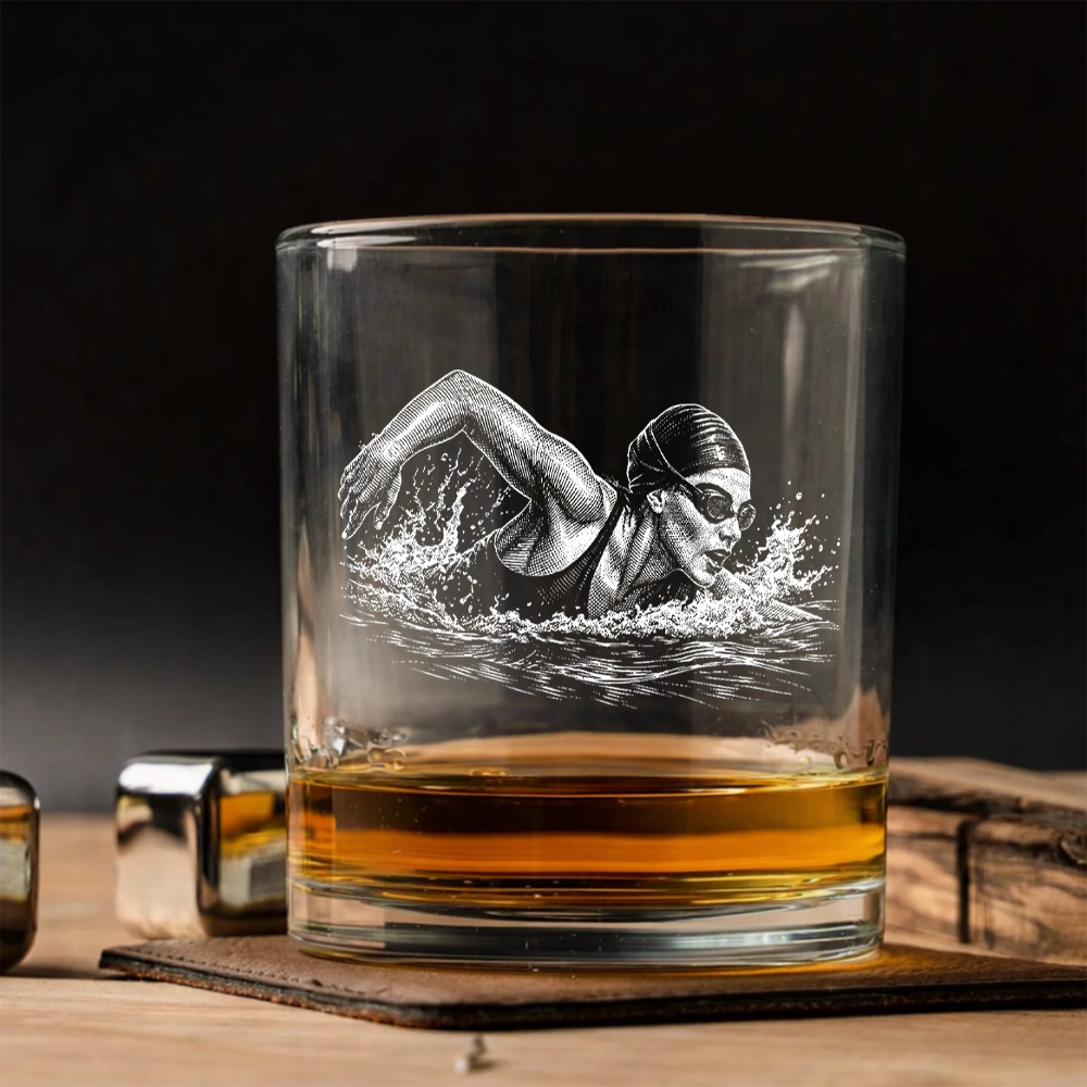 Custom Photo Swim Team Wine Glass, Personalized Swimmer Gift for Sports Lover THUC99