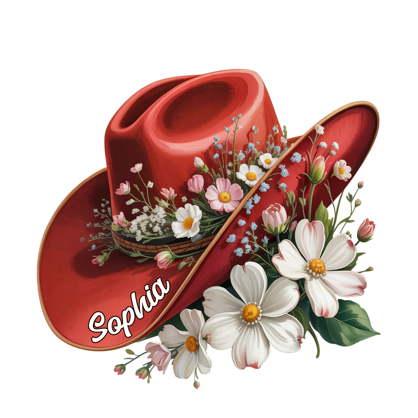 Custom Name Cowboy Hat Floral