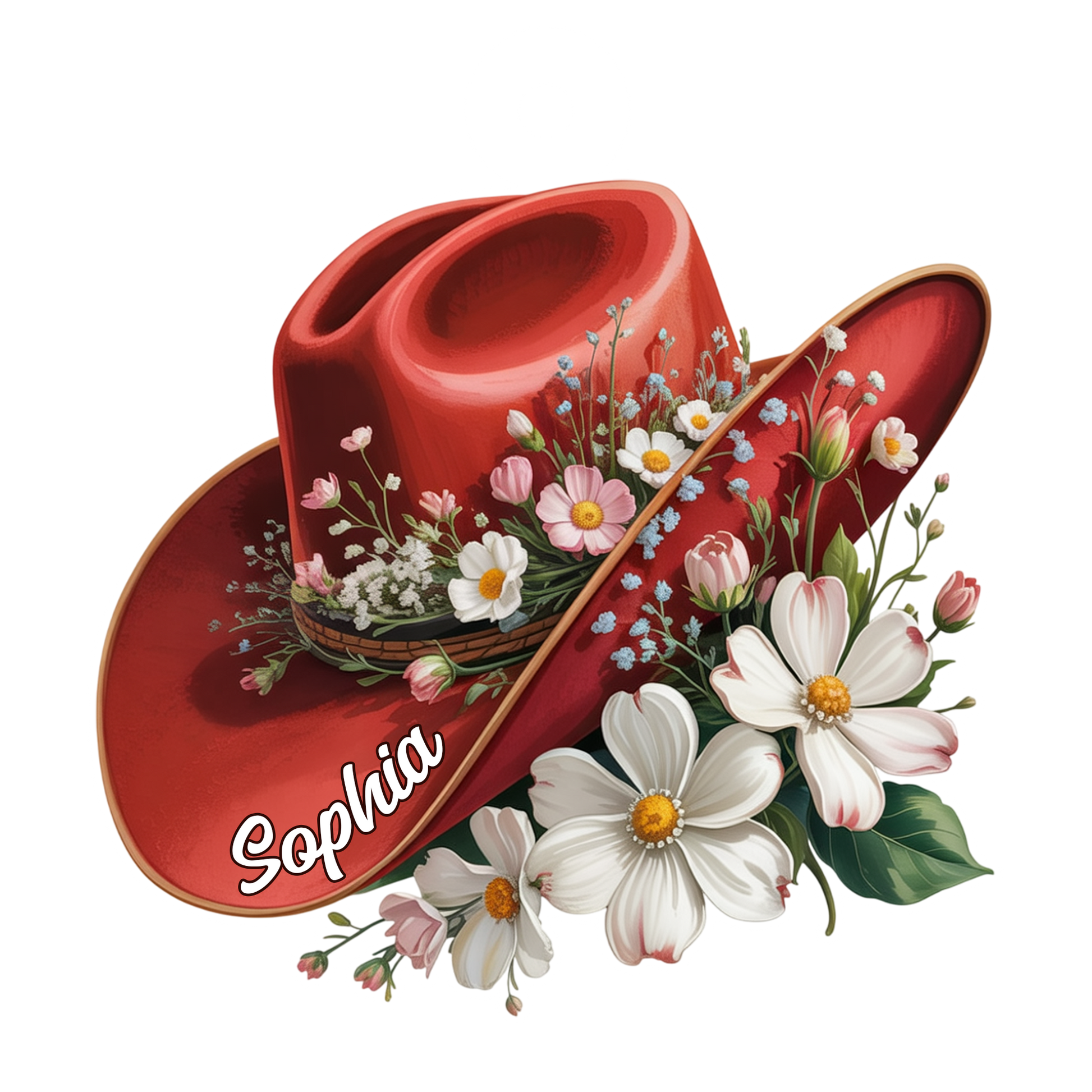 Custom Name Cowboy Hat Floral